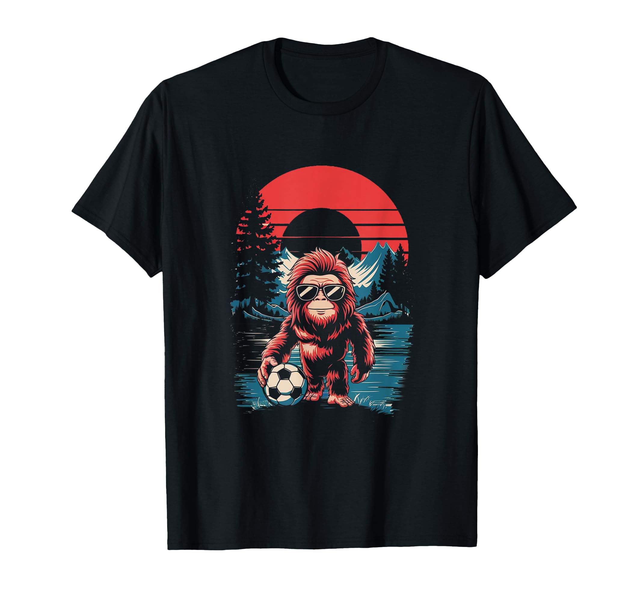 Funny Bigfoot Soccer Football T-Shirt - Graphic Print for Adults
