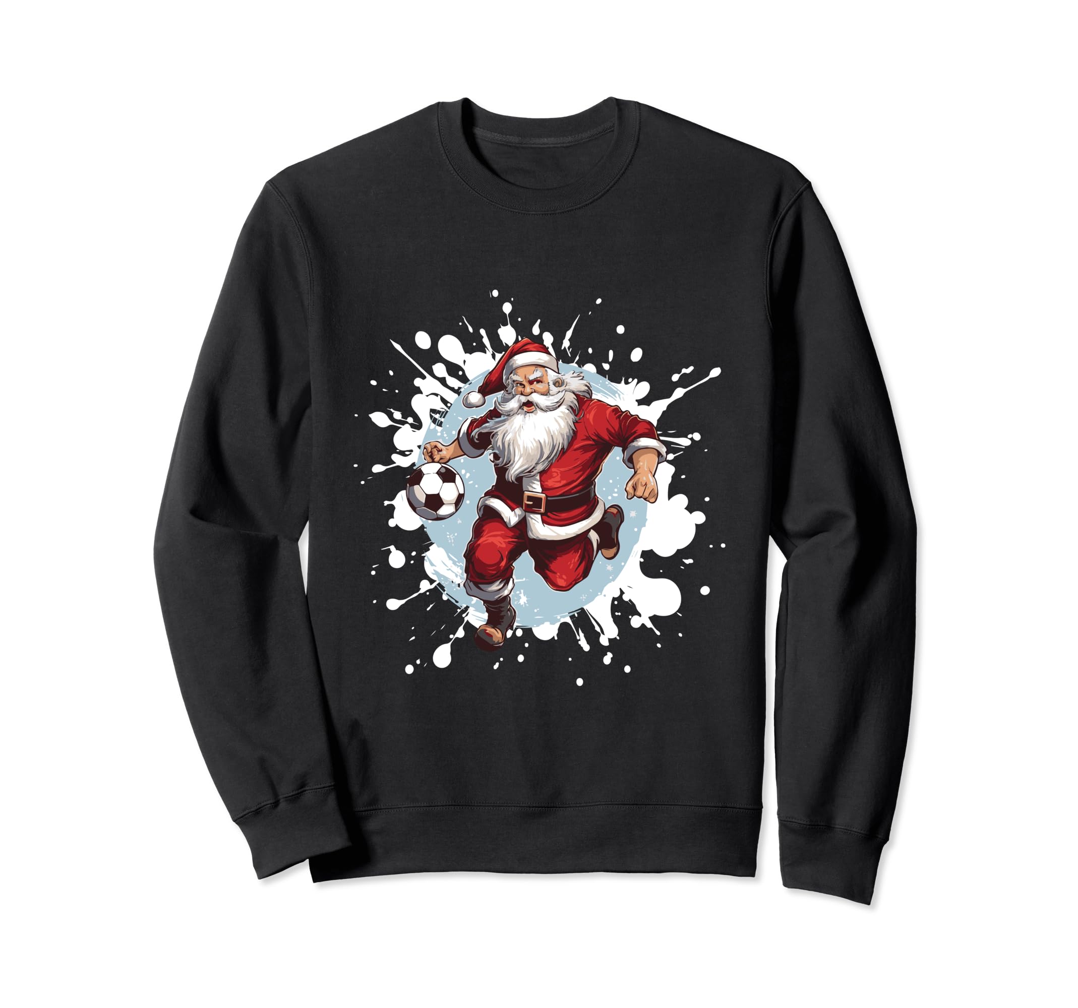 Santa Playing Soccer Funny Chrismtas Sweatshirt - Unique Graphic for Adults