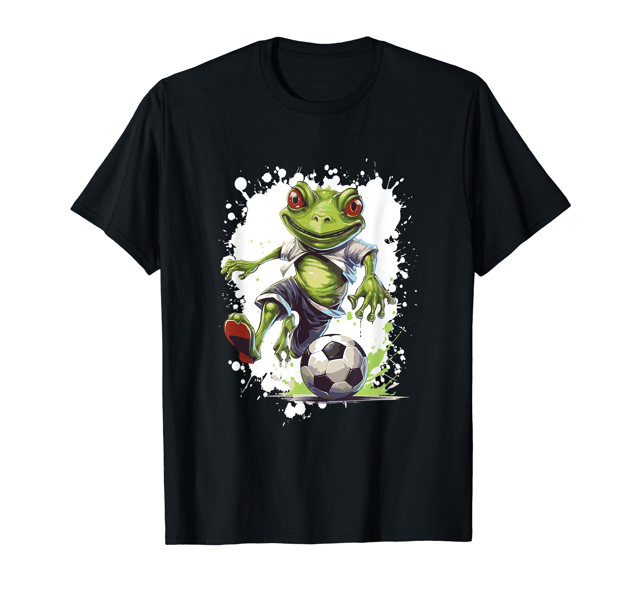 Frog Playing Soccer Funny Animal T-Shirt - Streetwear Style Men Women