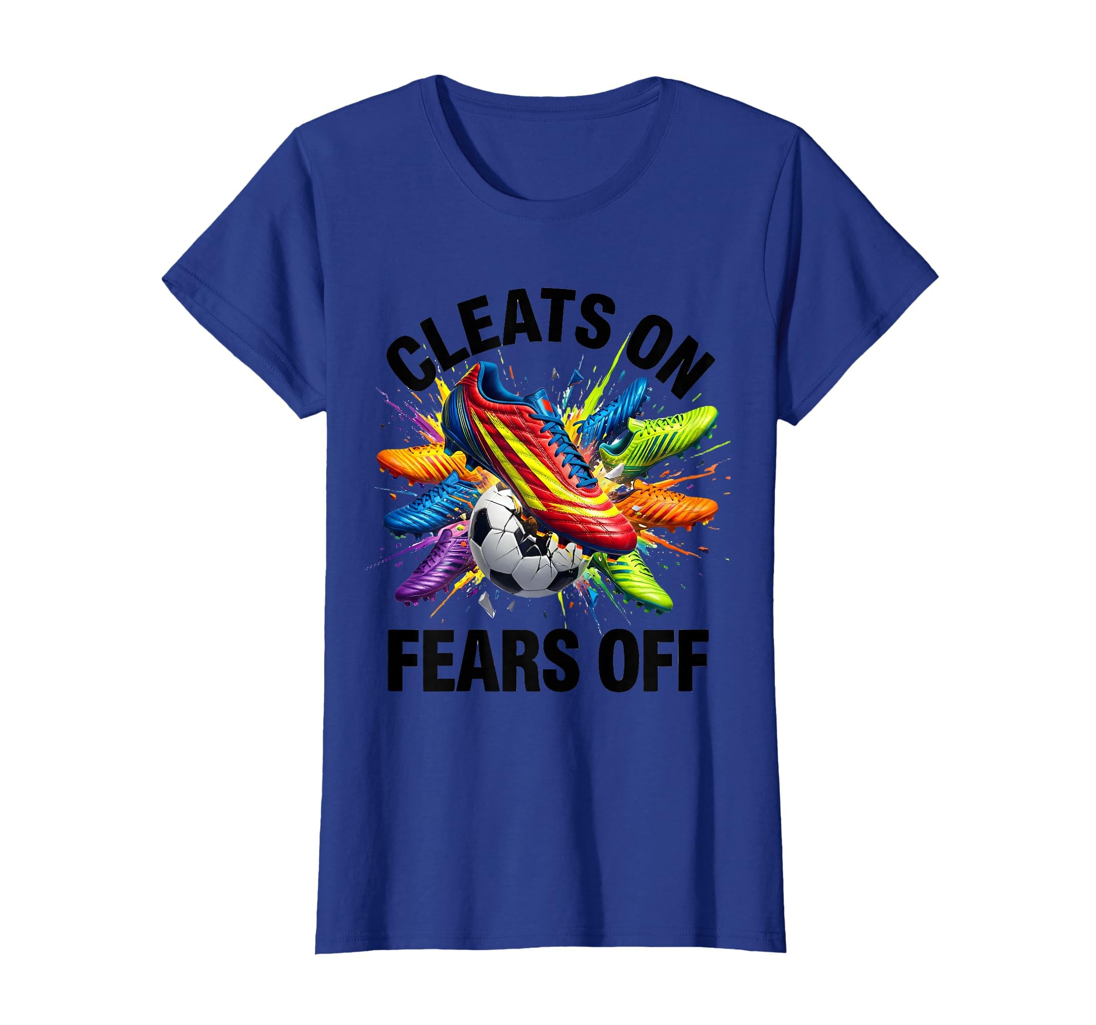 Cleats Fears Off Bold Soccer T-Shirt - Unique Graphic Unisex
