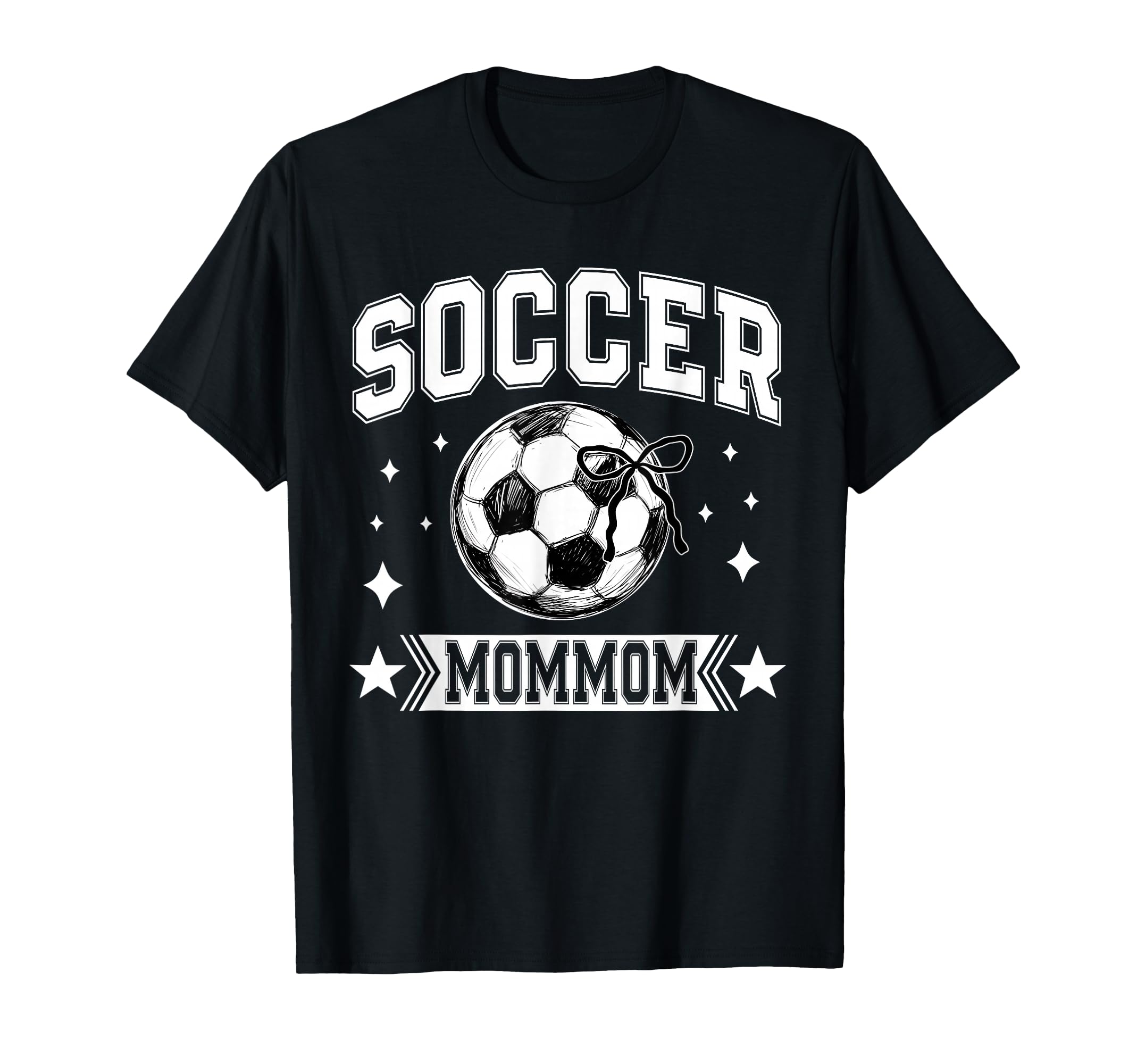 Coquette Bow Soccer Mommom Soccer Team T-Shirt - Streetwear Style Unisex