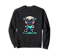 Pug Dog Soccer Player Ball Champion Sweatshirt - Streetwear Style Unisex