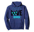 Love Soccer Funny Hearty Soccer Field Hoodie - Graphic Print Men Women