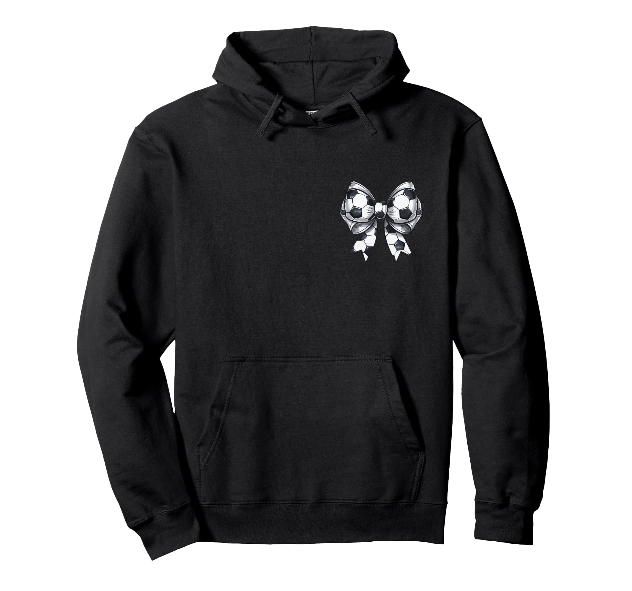 Soccer Coquette Bow Front And Back Hoodie - Novelty Apparel for Adults