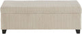 48" Ottoman with Storage, Corduroy Storage Ottoman Bench for Bedroom, End of Bed Bench with Safety Hinge for Living Room, Bedroom, Entryway, Beige