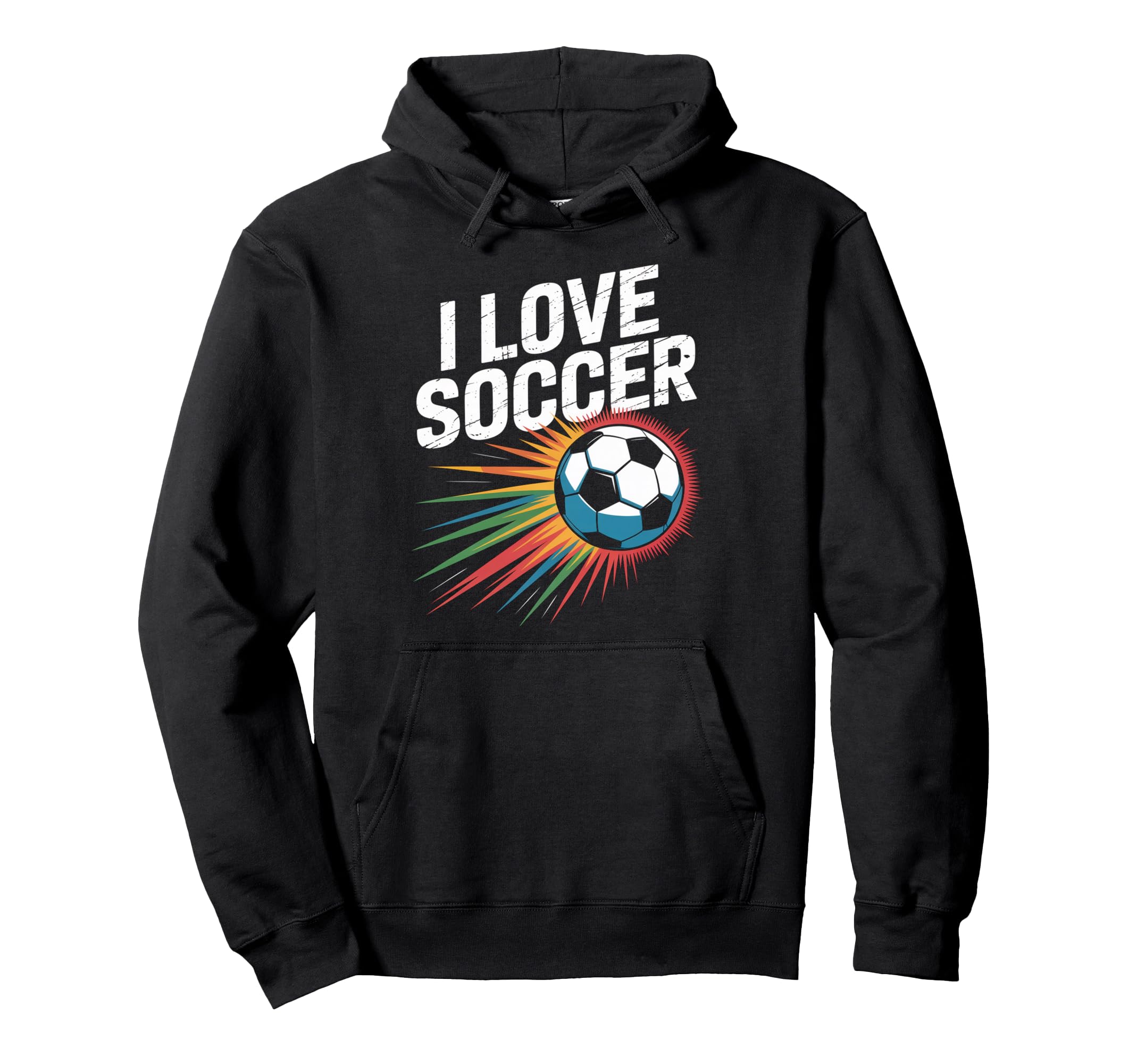 I Love Soccer Vibrant Ball Passion Hoodie - Aesthetic Graphic Men Women