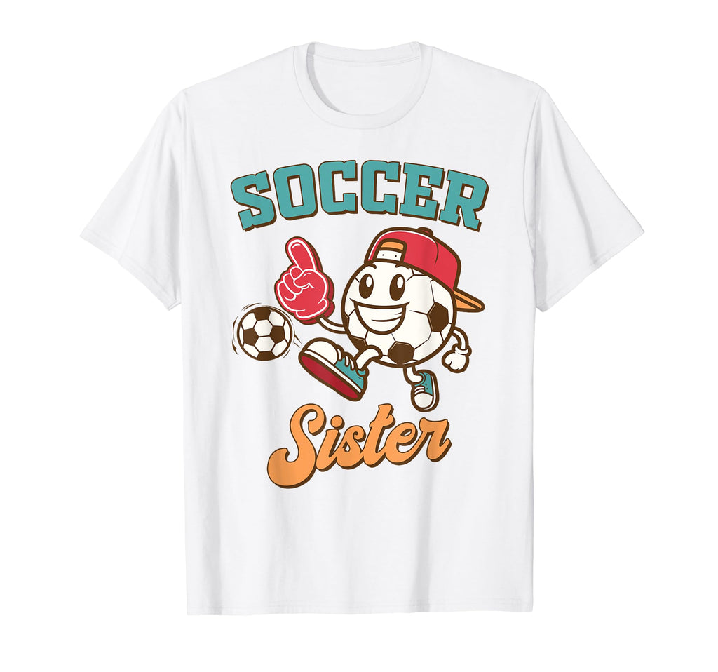 Soccer Sister Game Day Family Supporter T-Shirt - Graphic Print for Adults