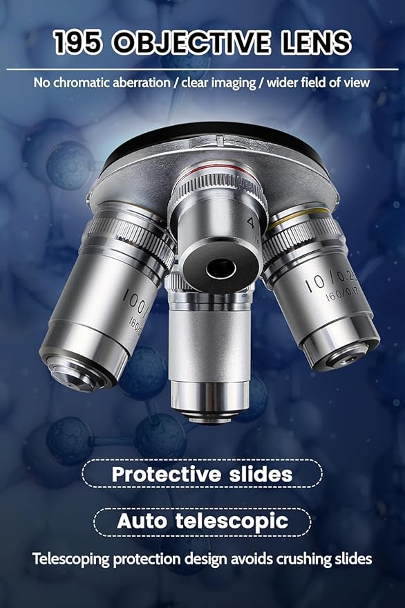 40X-5000X Compound trinocular Microscopes trinocular for Adults,Display Screen, Microscope Accessories, Microscopes for School Laboratory Home Education Abbe Condenser