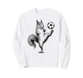 Funny Squirrel Playing Soccer Sweatshirt - Fun Novelty Design for Adults