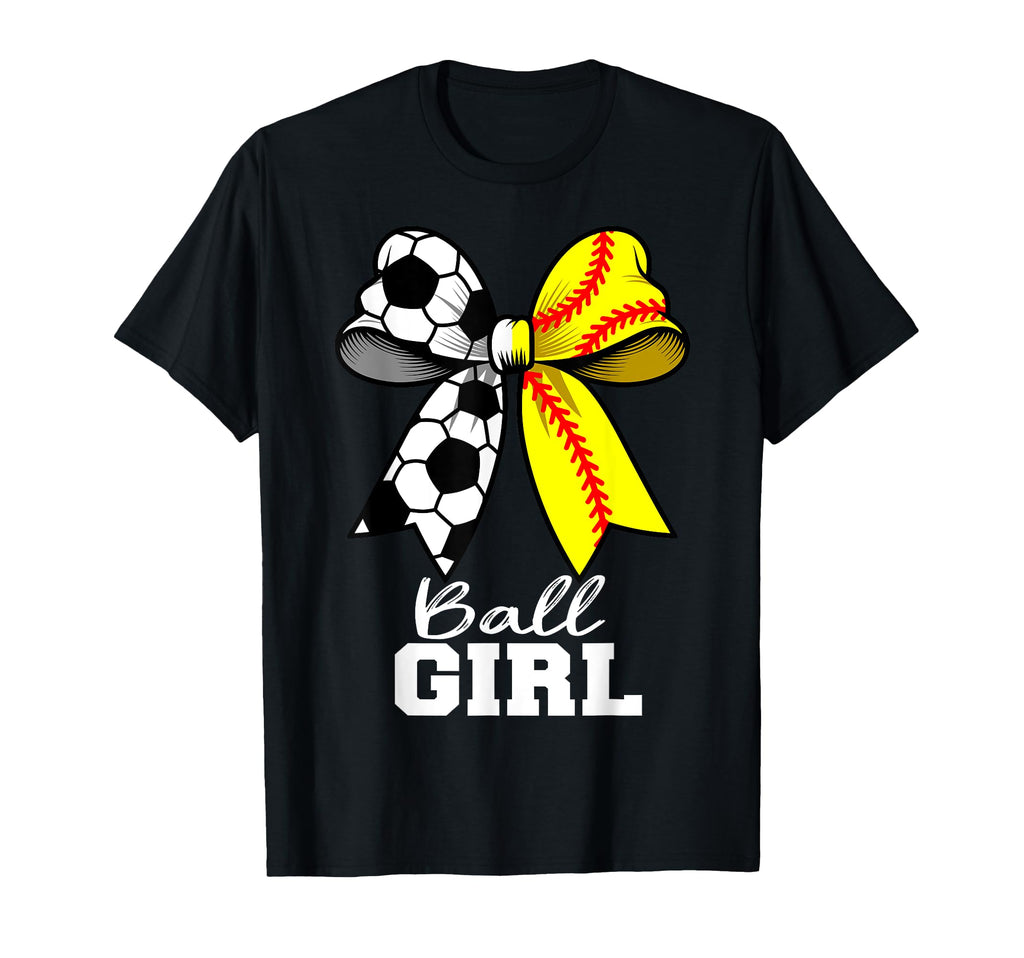 Ball Soccer Softball Coquette Bow T-Shirt - Fun Novelty Design for Adults