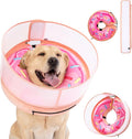 Inflatable Dog Cone Collar with Enhanced Anti-Licking, Soft Neck Donut for Dogs Cats, Recovery Pet Cone Collar After Surgery for Large Medium Small Dogs (Donut Pink2, Large)