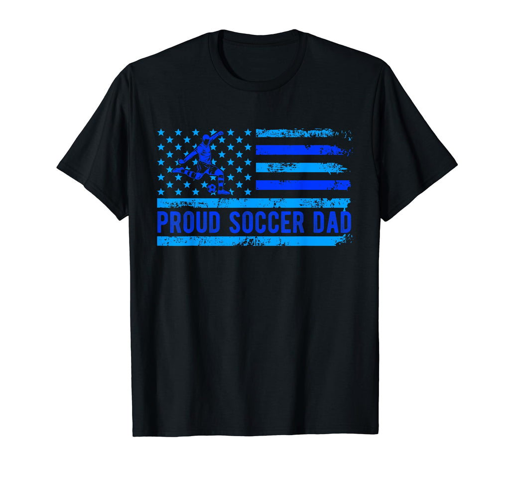 Proud Soccer Dad Usa Flag Family T-Shirt - Fun Novelty Design Unisex