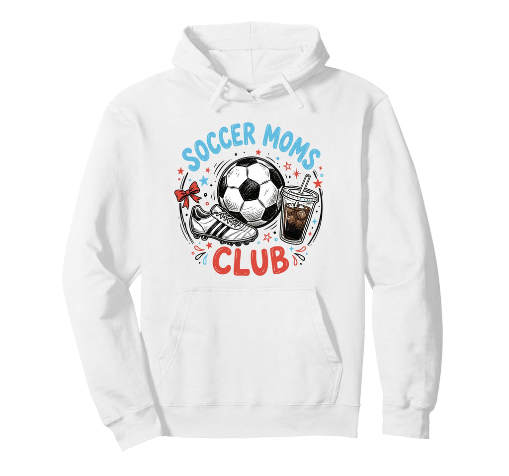 Soccer Moms Club Iced Coffee Cleats Hoodie - Casual Everyday Wear Unisex