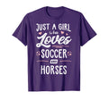 Just Who Loves Soccer And Horses Gift T-Shirt - Novelty Apparel for Adults