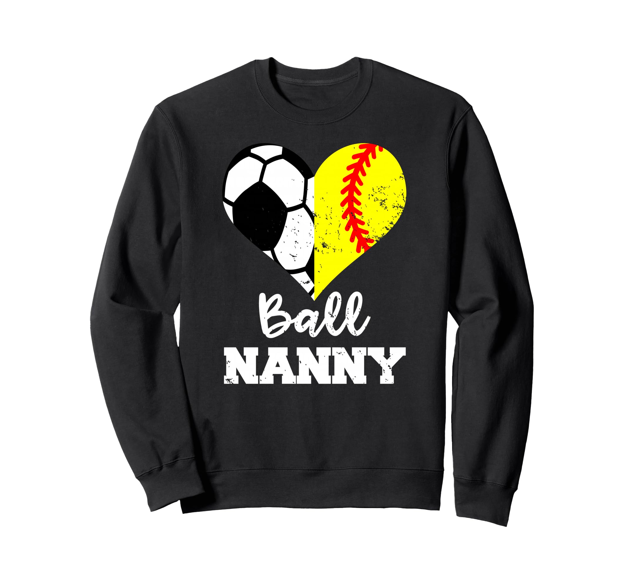 Ball Nanny Heart Funny Soccer Sweatshirt - Casual Everyday Wear Unisex