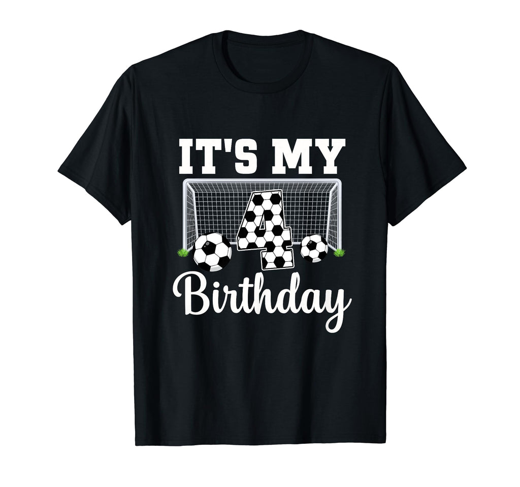 Its My 4Th Birthday Soccer 4 Year Old T-Shirt - Fun Novelty Design Unisex