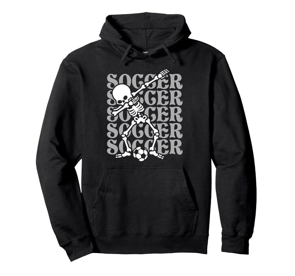 Funny Dabbing Soccer Skeleton Hoodie - Unique Graphic for Adults