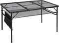 RedSwing Folding Grill Table, Lightweight Portable Grill Stand Table for Outdoor Camping Picnic BBQ, Adjustable Height, 48''x24''x16/28'', Black