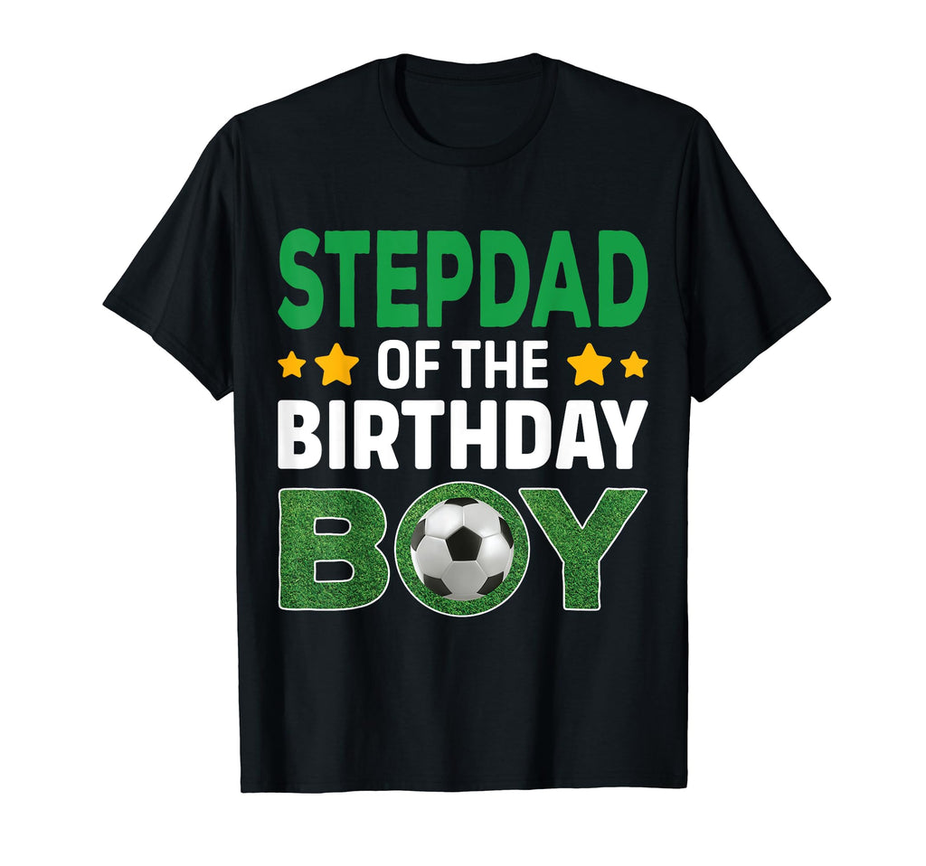 Stepdad Birthday Soccer Birthday T-Shirt - Minimalist Print Unisex
