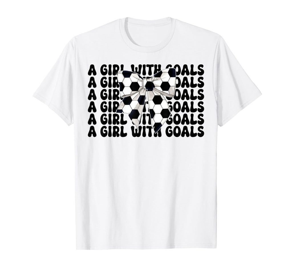 Soccer Coquette Bow Goals T-Shirt - Trendy Graphic Unisex