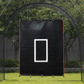 Baseball Batting Cage Backstop with Strike Zone Target - Heavy Duty 4x6/6x8FT PVC Backstop Net for Pitching Practice Backyard Training