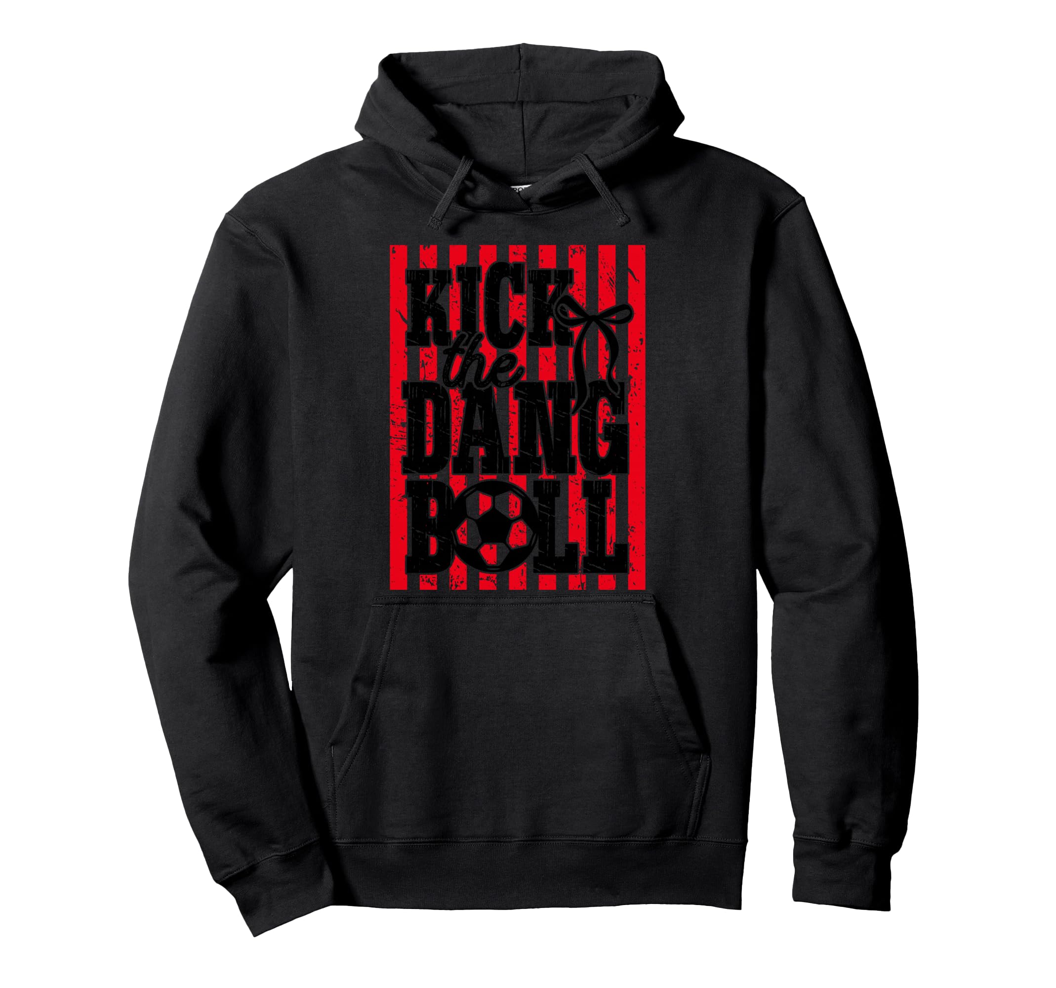 Kick Dang Ball Soccer Mom Coquette Preppy Hoodie - Graphic Print Unisex