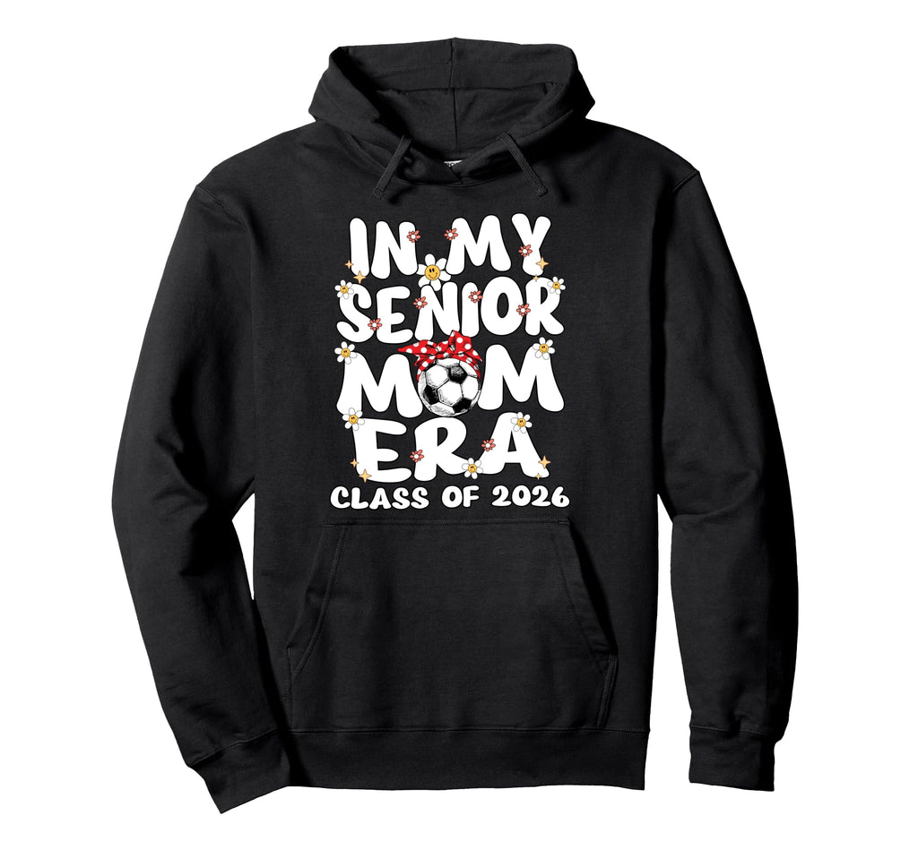 My Senior Mom Era Groovy Soccer Hoodie - Aesthetic Graphic for Adults
