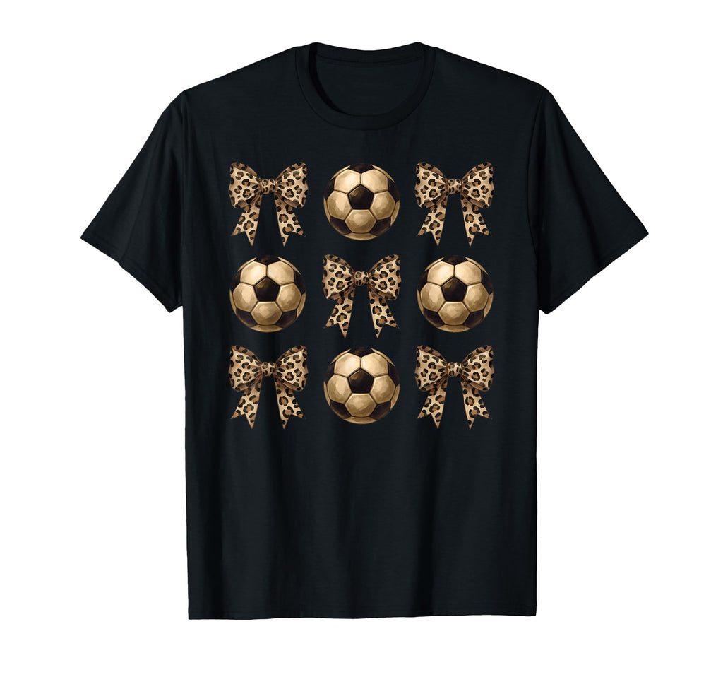 Soccer Mom Leopard Coquette Bows T-Shirt - Streetwear Style for Adults