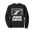 Christian Jesus Saves Soccer Sweatshirt - Minimalist Print Men Women