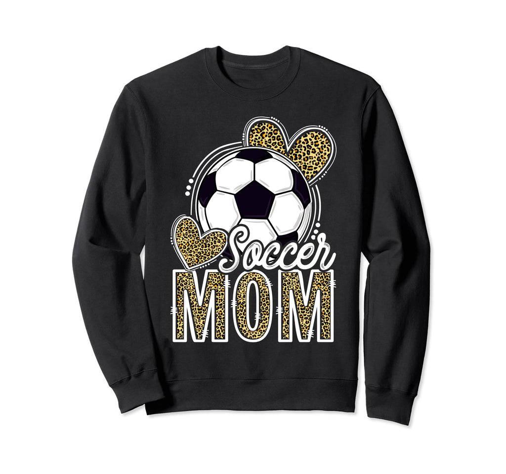 Soccer Mom Heart Leopard Funny Sweatshirt - Streetwear Style Unisex