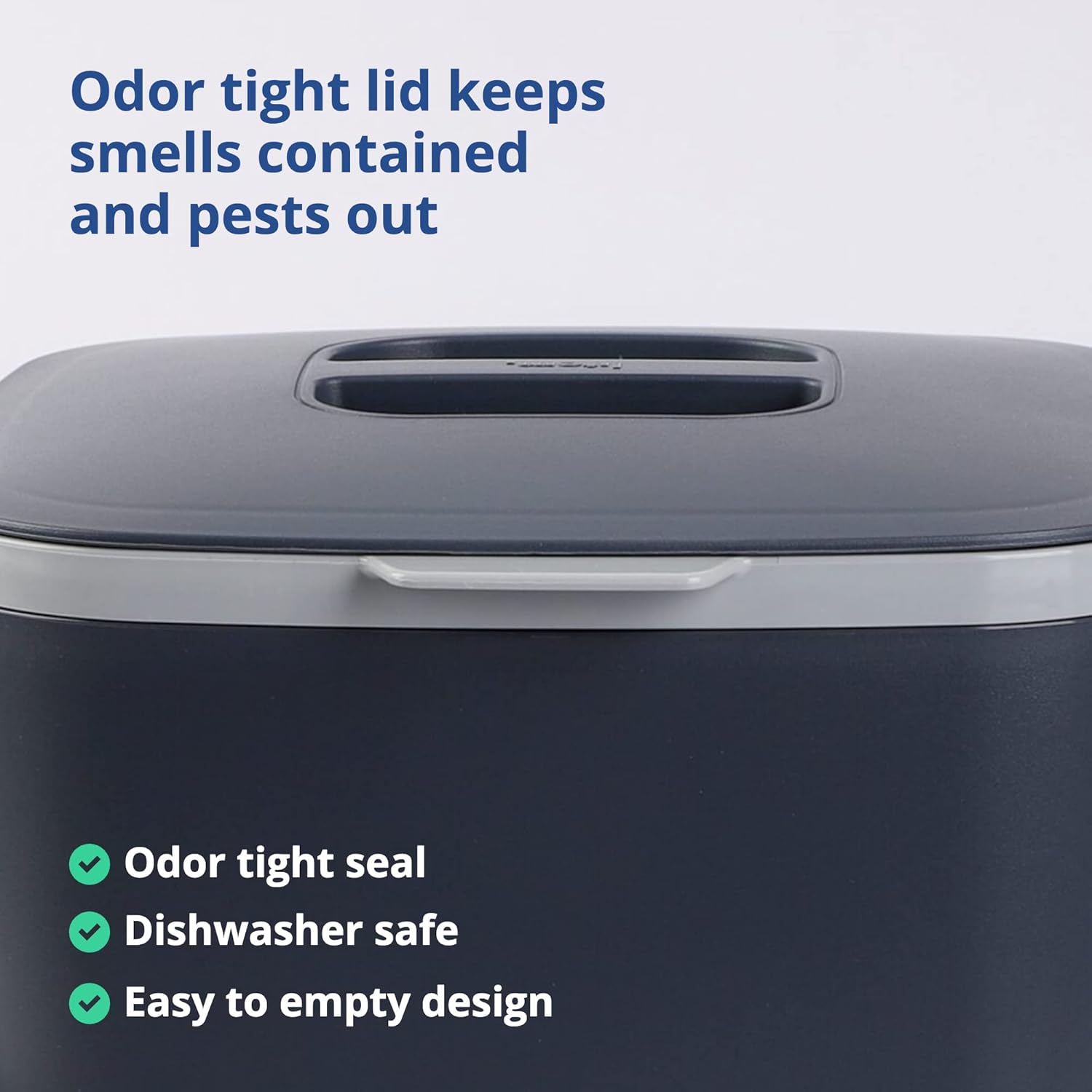 Blue Ginkgo Kitchen Compost Bin [5L / 1.32 GAL] – Filter-Free, Odor-Tight Countertop Food Waste Pail with Handles (Made in Korea, Gray)