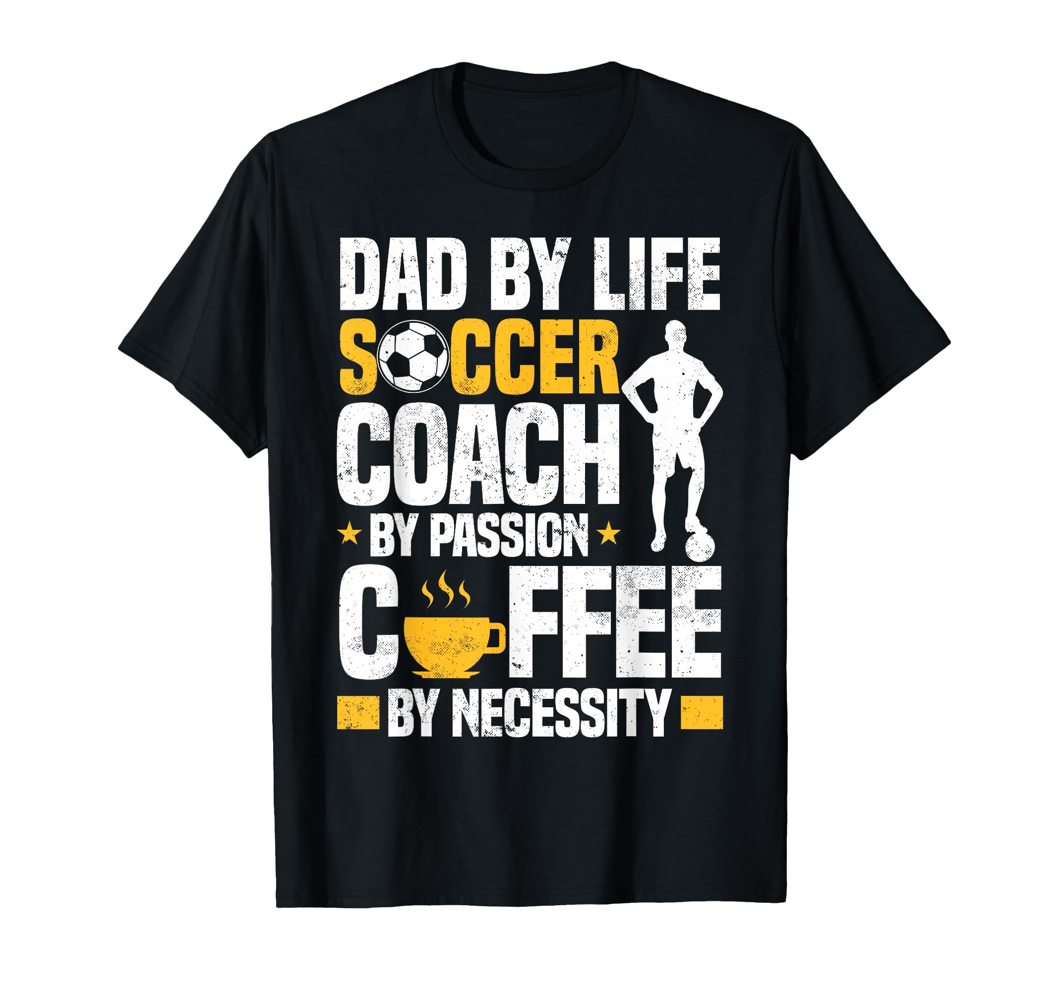 Dad Soccer Coach Coffee Lover T-Shirt - Trendy Graphic for Adults