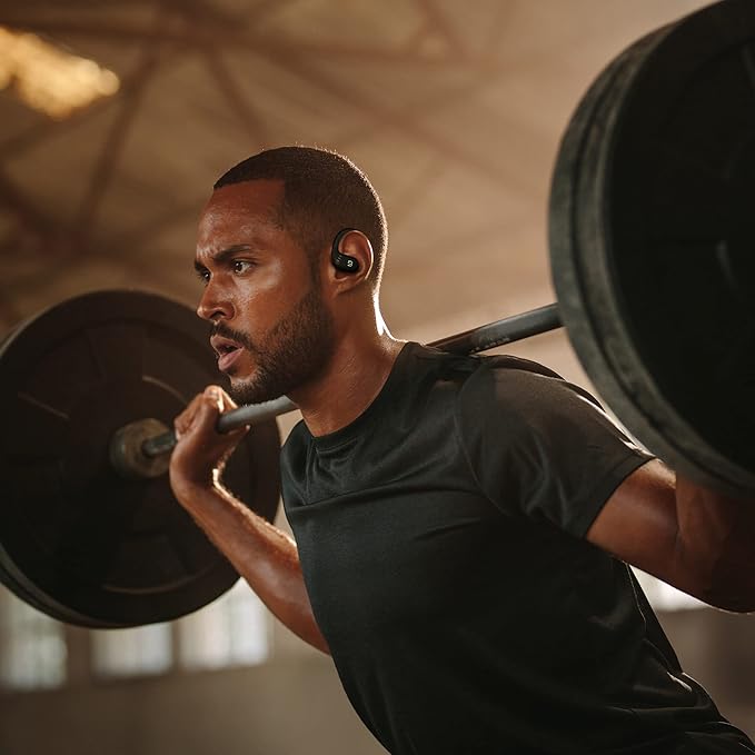 Back Bay Audio Runner 60 Wireless Running Earbuds, 80 Hour Long Battery Life Over The Ear with EarHooks, Wrap Around Earphones Wireless Bluetooth Earbuds with Microphone, Earphones in Ear Headphones