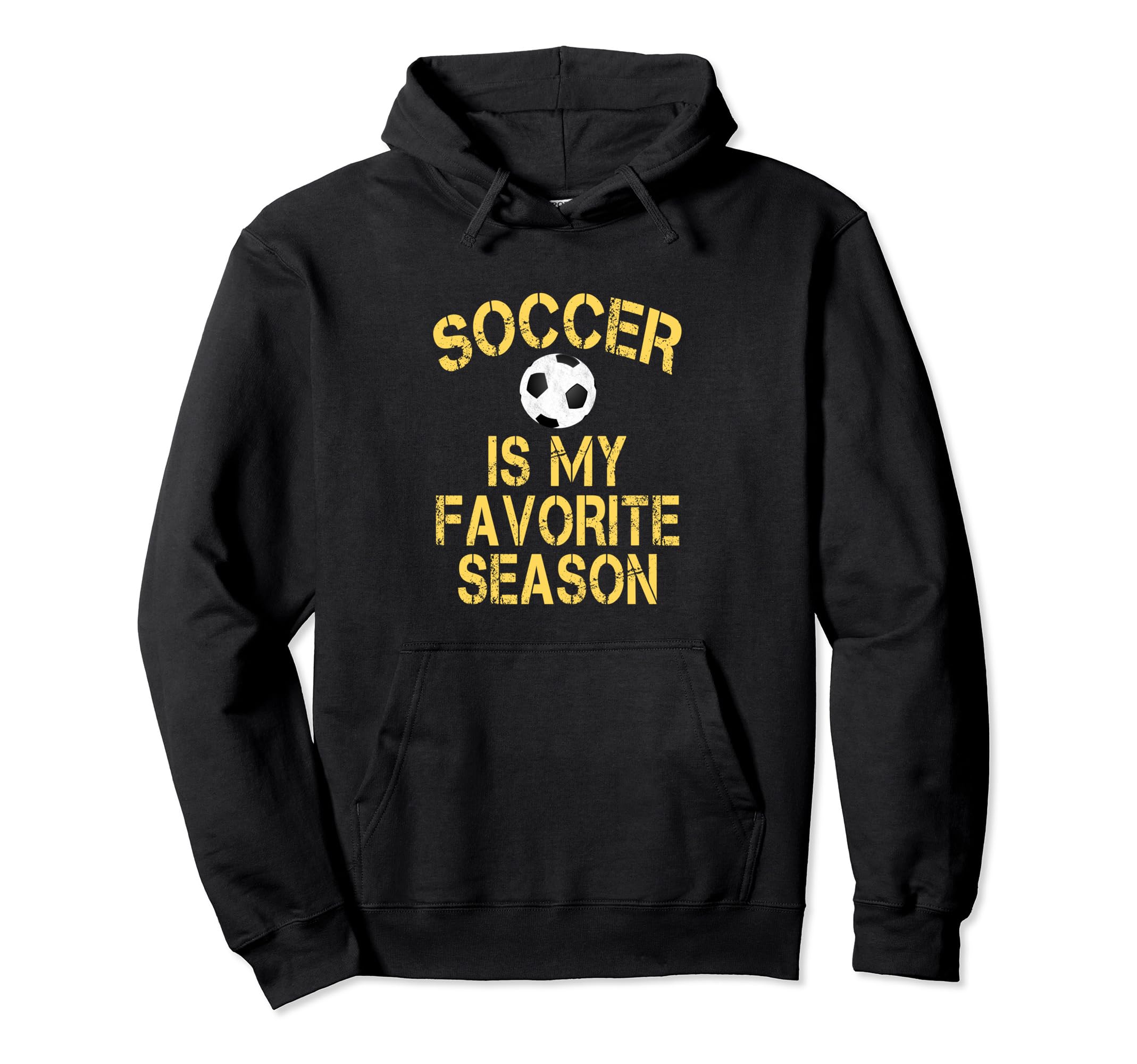 Soccer Is My Favorite Season Yellow Hoodie - Streetwear Style Unisex