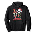Merry Soccermas Funny Soccer Love Santa Hat Hoodie - Unique Graphic Unisex