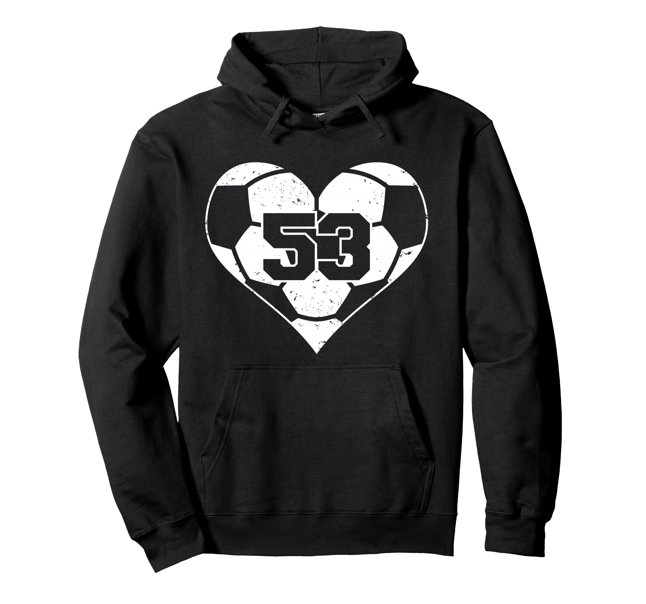 Soccer Heart Number 53 Jersey Sports Hoodie - Trendy Graphic for Adults
