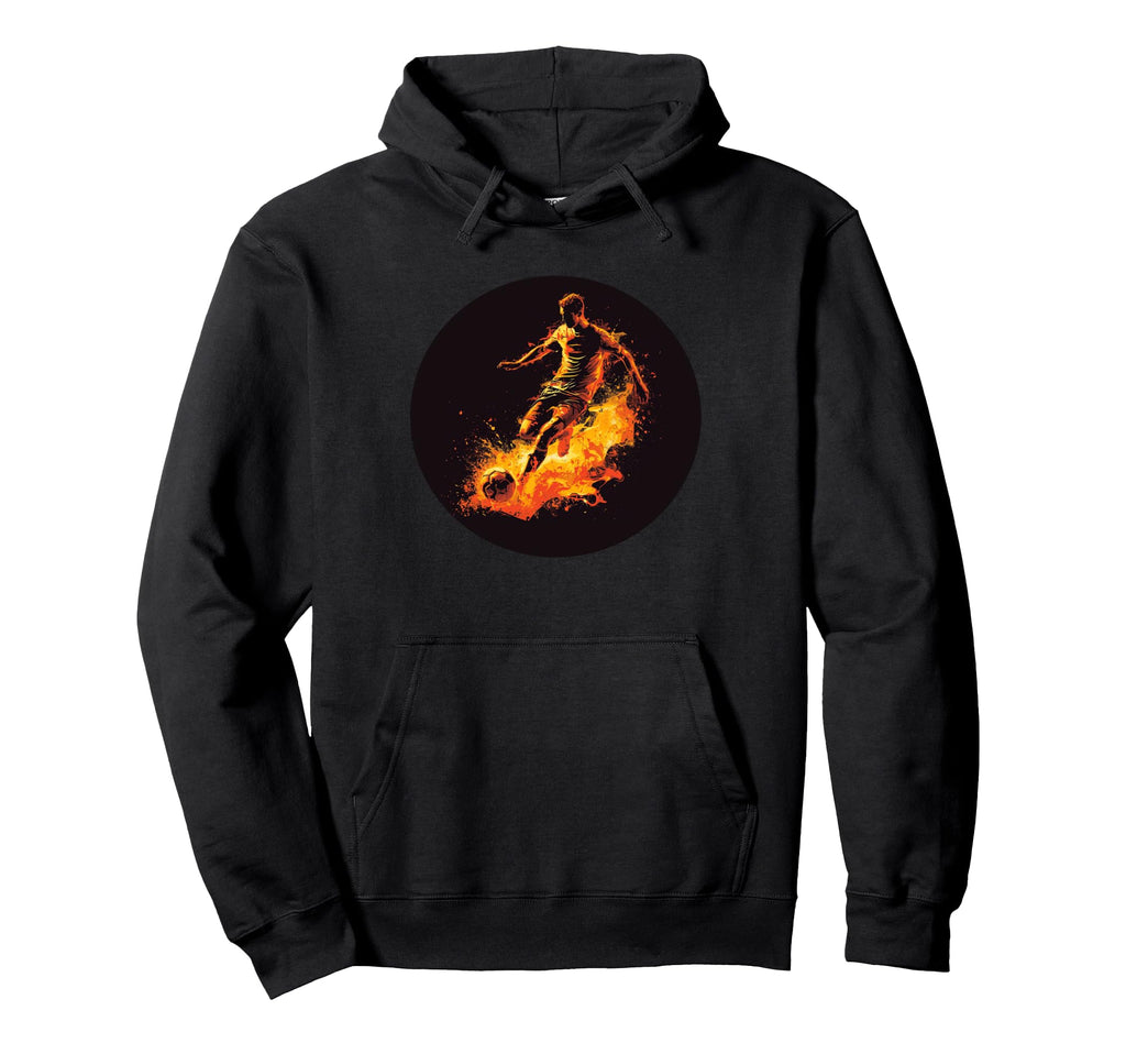 Burning Soccer Love Player And Ball Hoodie - Streetwear Style for Adults