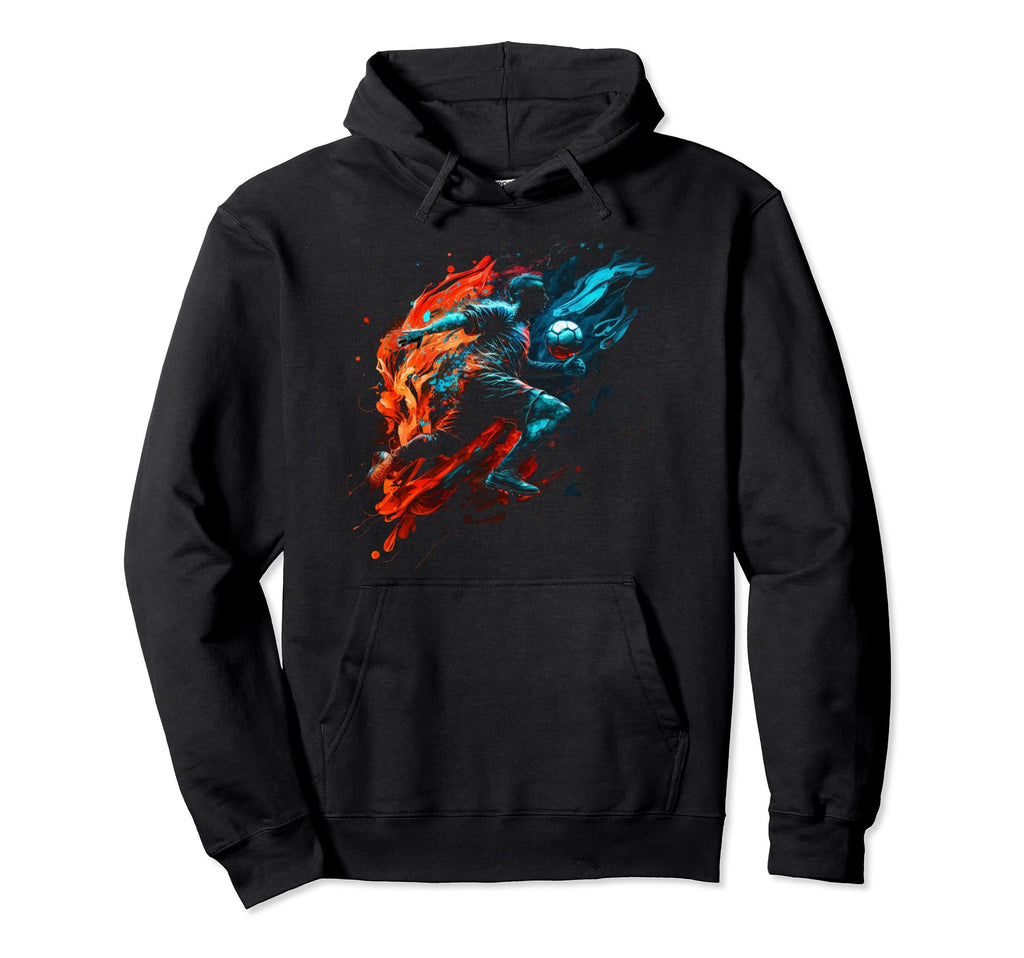 Soccer Player Flames Soccer Soccer Player Hoodie - Streetwear Style Unisex