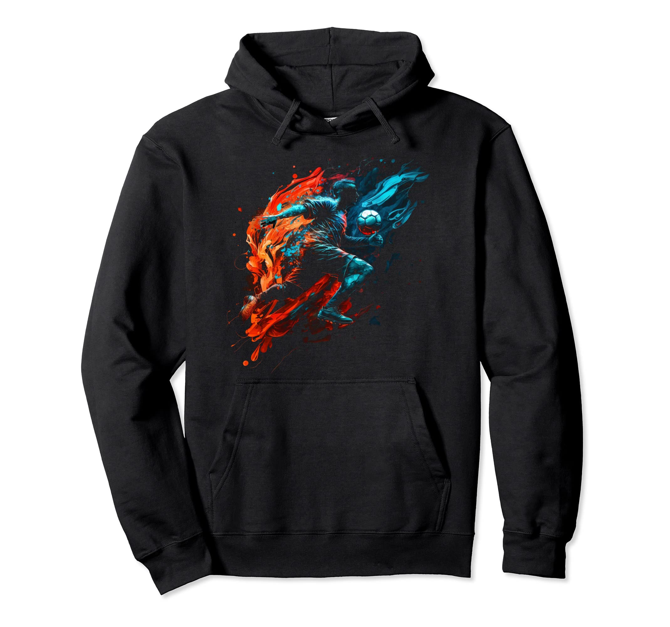 Soccer Player Flames Soccer Soccer Player Hoodie - Streetwear Style Unisex