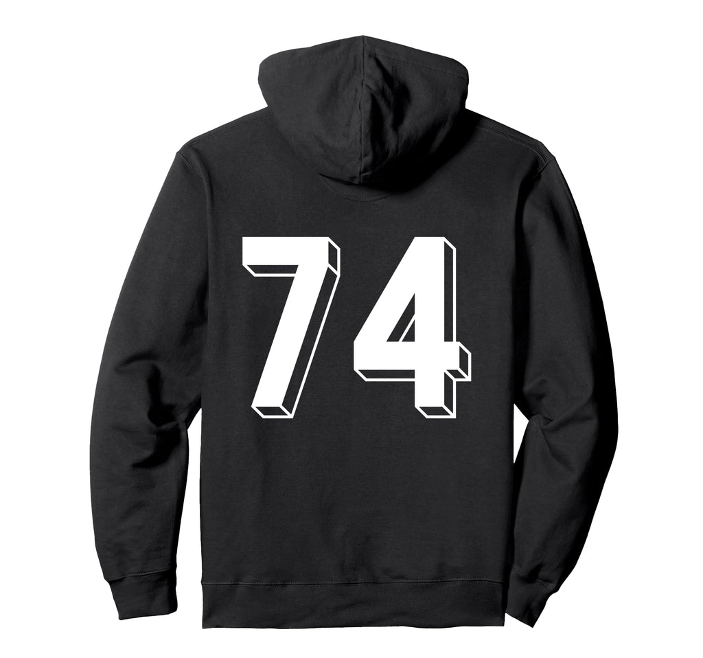 Number 74 Backside 80S 90S Team Jersey Hoodie - Streetwear Style Unisex