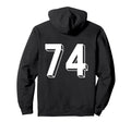 Number 74 Backside 80S 90S Team Jersey Hoodie - Streetwear Style Unisex