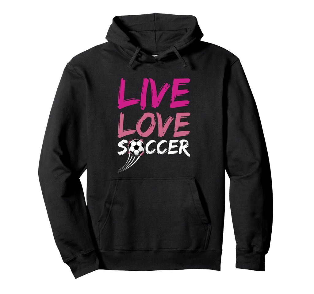 Live Love Soccer Enthusiast Pride Art Hoodie - Minimalist Print Unisex
