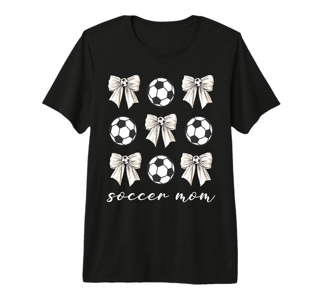 Soccer Mom Coquette Bow Soccer T-Shirt - Casual Everyday Wear Men Women