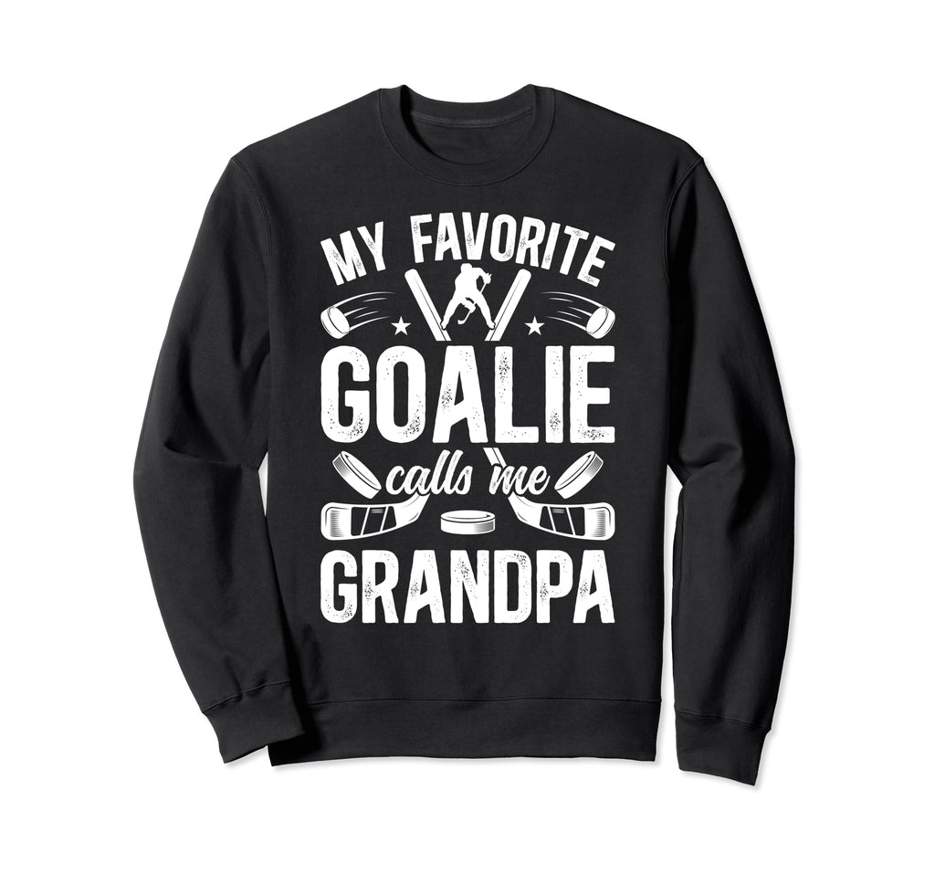 Ice Hockey Goalie Grandpa Hockey Sweatshirt - Minimalist Print Unisex