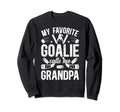 Ice Hockey Goalie Grandpa Hockey Sweatshirt - Minimalist Print Unisex