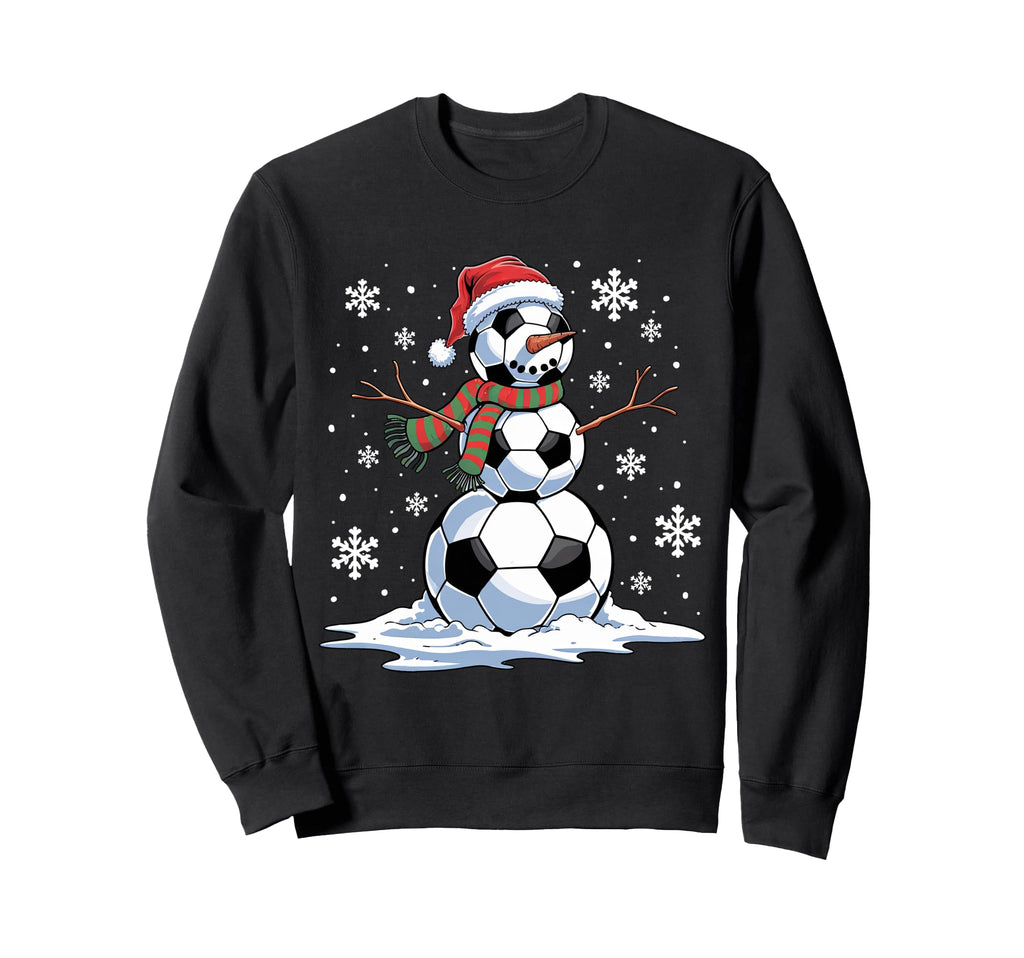 Soccer Snowman Soccer Player Sweatshirt - Fun Novelty Design Men Women