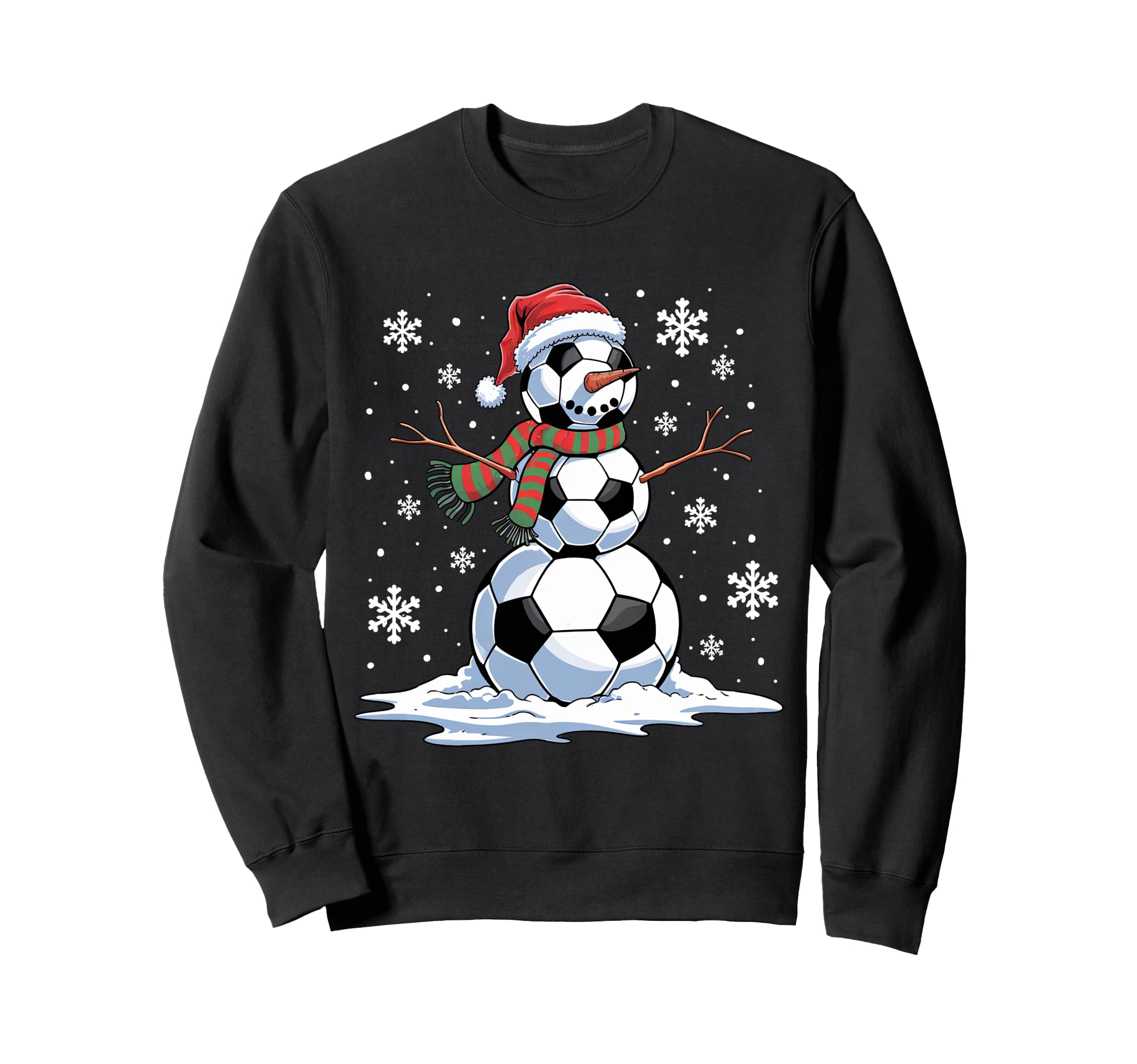 Soccer Snowman Soccer Player Sweatshirt - Fun Novelty Design Men Women