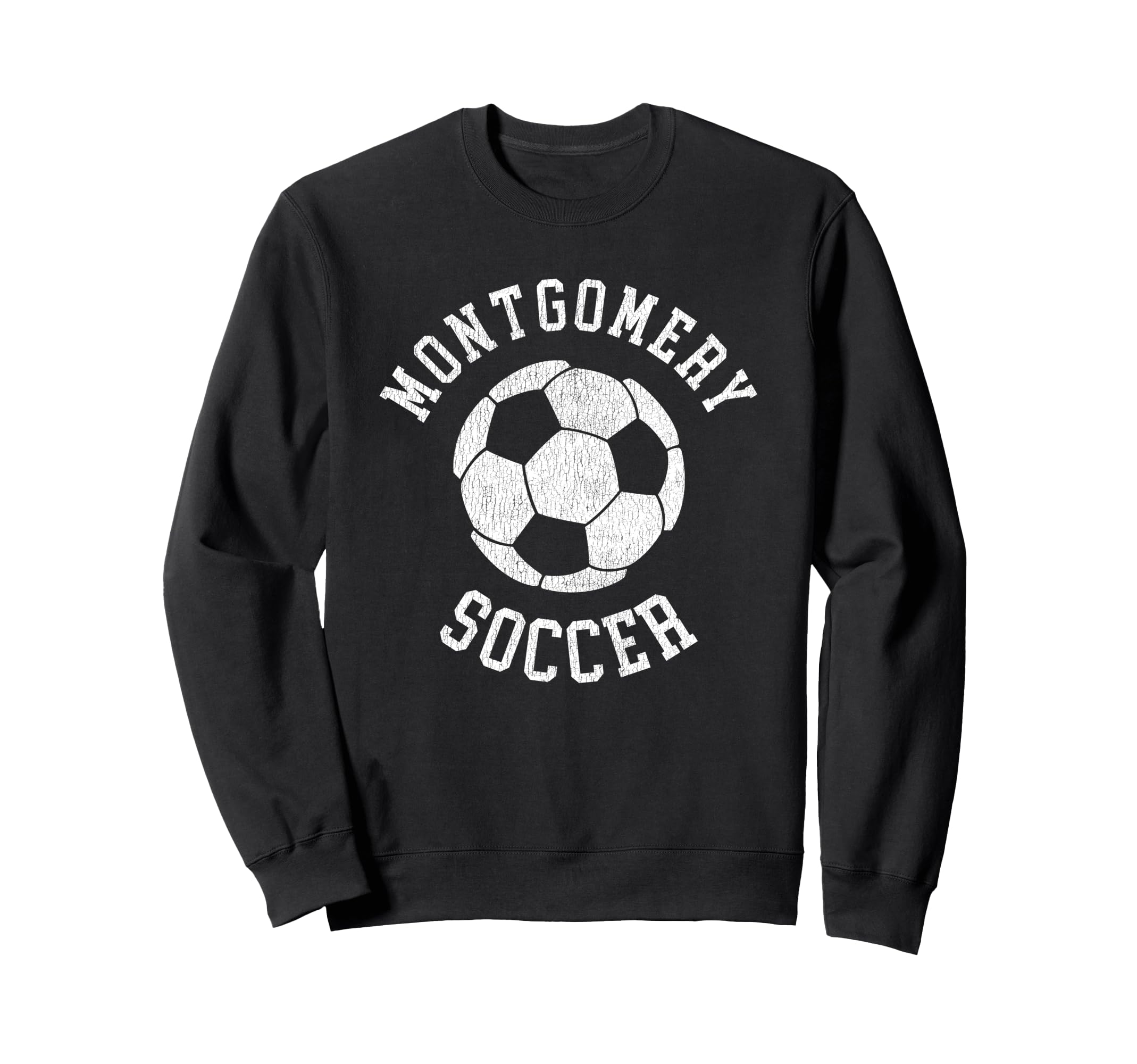 Montgomery Soccer Distressed 90S Sweatshirt - Trendy Graphic for Adults
