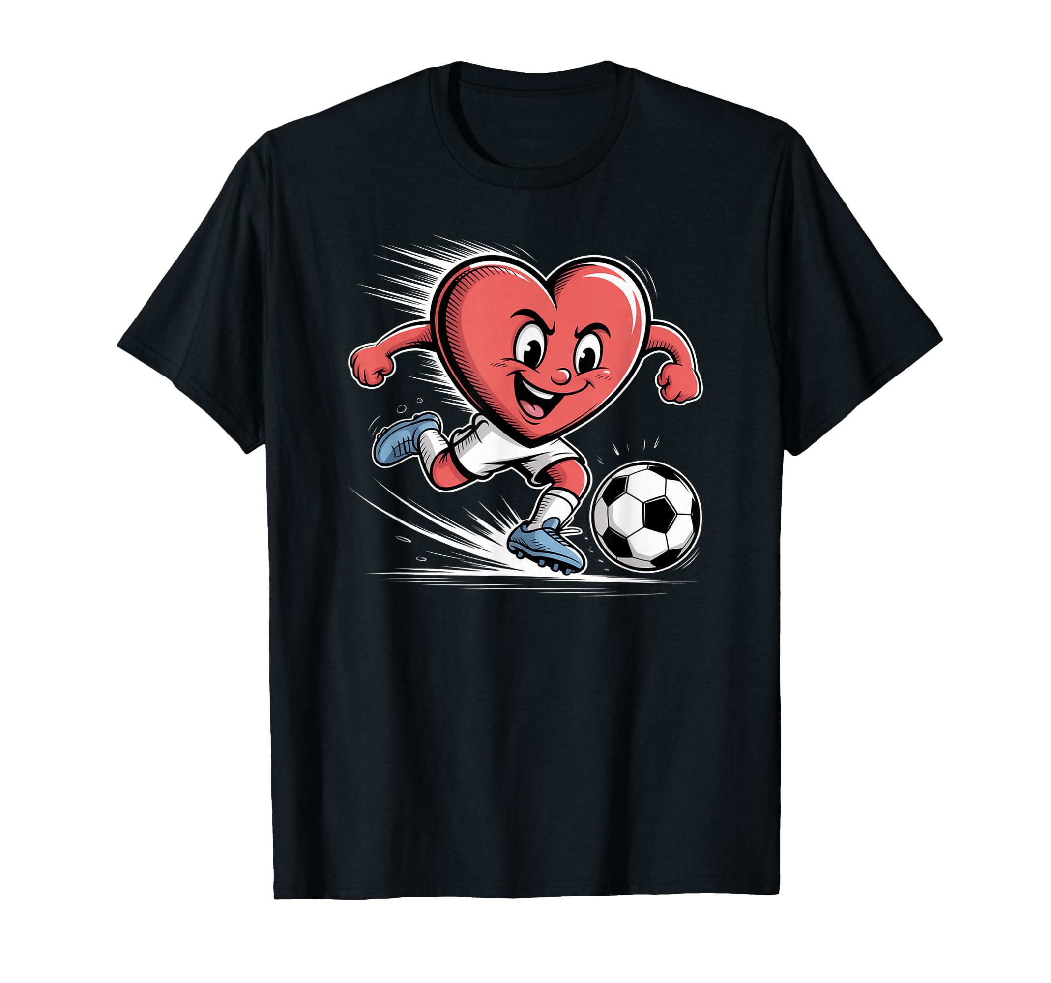Soccer Red Heart Player Valentines Day T-Shirt - Novelty Apparel Unisex