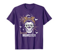 Momster Soccer Mom Messy Bun Skull Halloween T-Shirt - Graphic Print Unisex